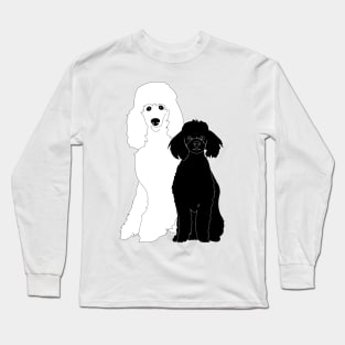 Poodle Couple Black And White Long Sleeve T-Shirt